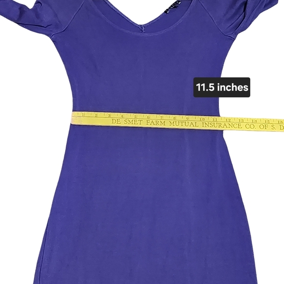 THEORY Midi Dress Womens Petite Small Royal Purple Bodycon Cocktail Minimalist - Picture 8 of 11